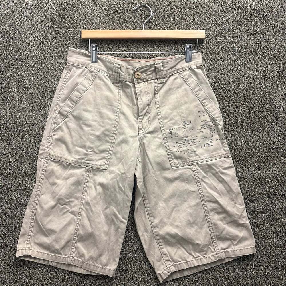 DKNY Active Men's Khaki Cargo Shorts with Math Formulas Print Size 29